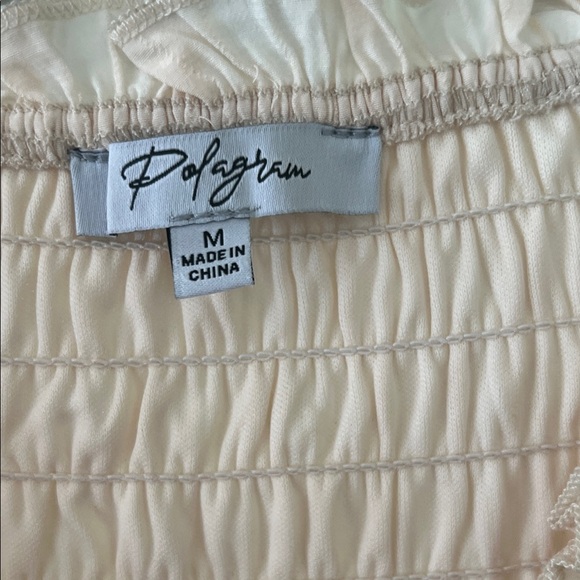 NWOT Polagram Cream Maxi Dress with Ruffle Hem - Picture 4 of 7